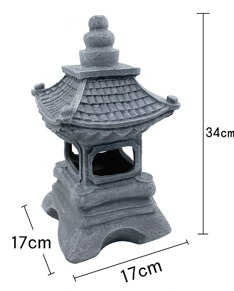 Japanese Zen Solar Pagoda Stone LED Outdoor Garden 1-Light