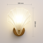 Art Deco Brass Glass Seashell Wall Sconce LED 1-Light