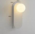 Nordic Minimalist Glass Globe Wall Sconce Light 1-light