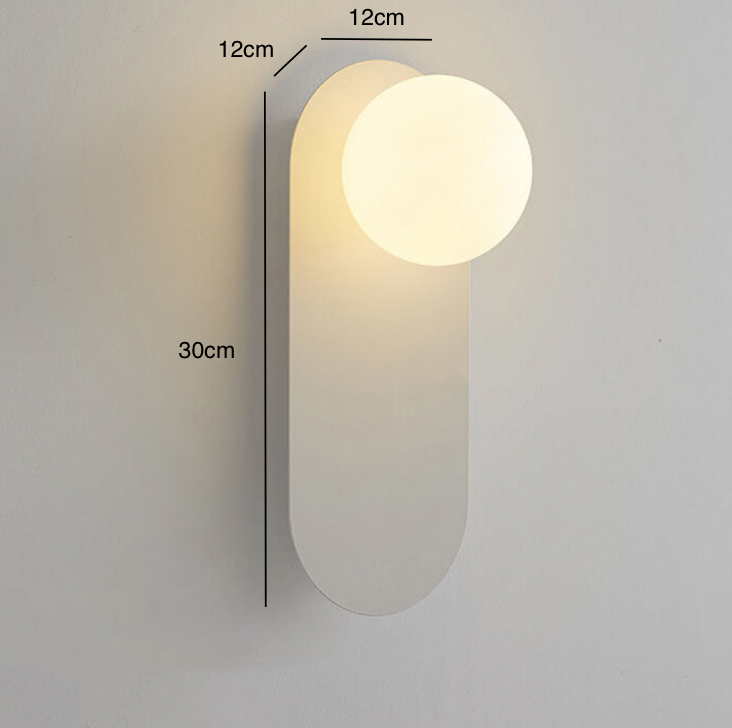 Nordic Minimalist Glass Globe Wall Sconce Light 1-light