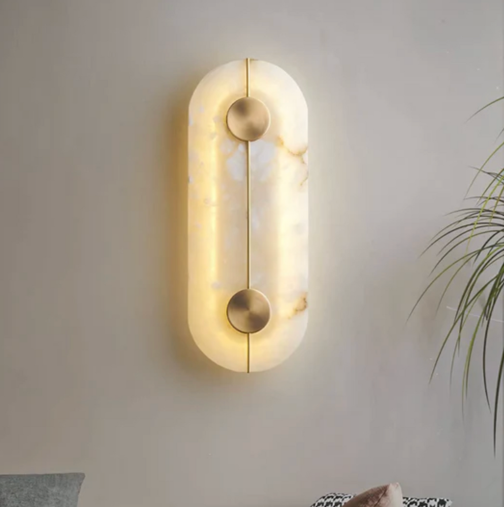 LED Wall Sconce Made of Natural Stone – Modern Decorative Lamp
