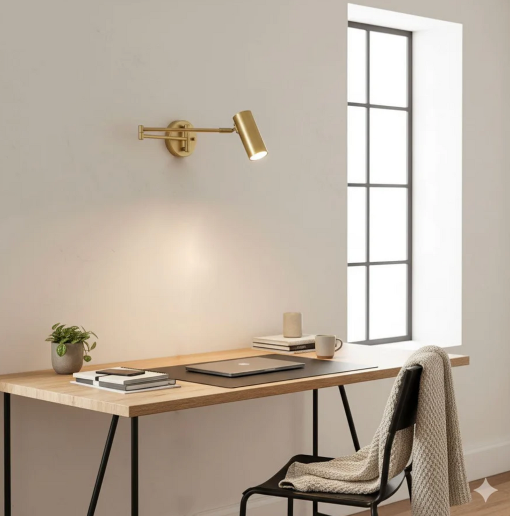 Modern wall sconce with adjustable arm – minimalist spotlight lamp