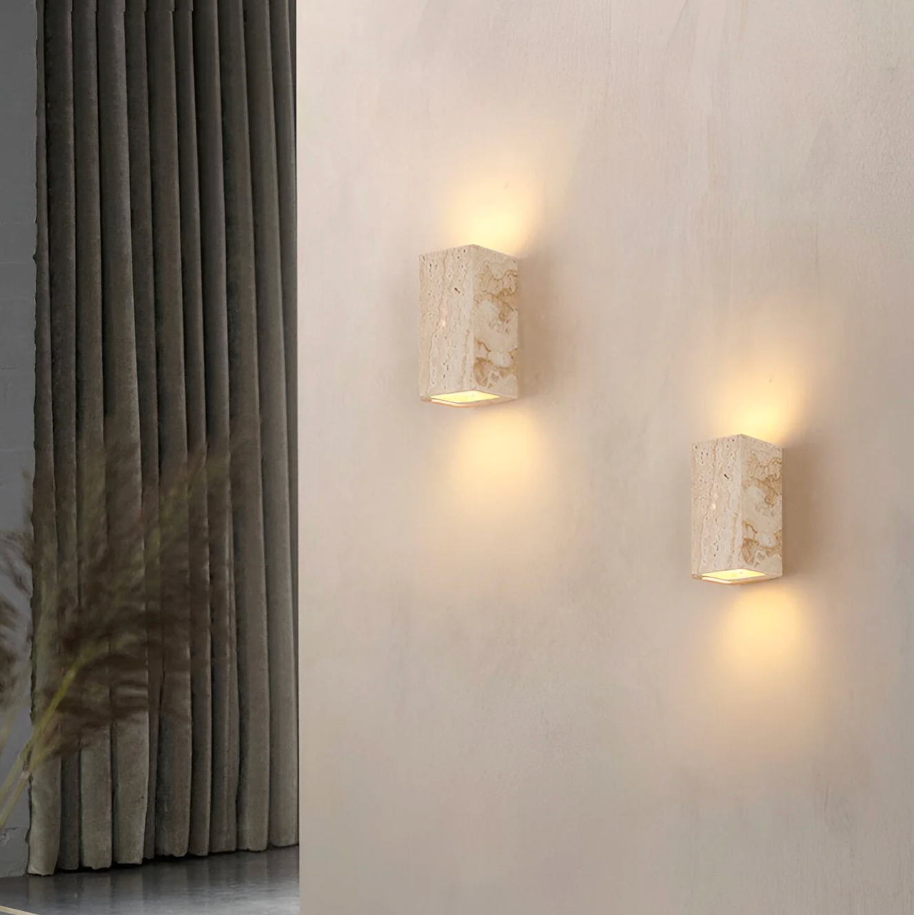Stone Wall Sconce – Minimalist Lamp Made of Natural Travertine