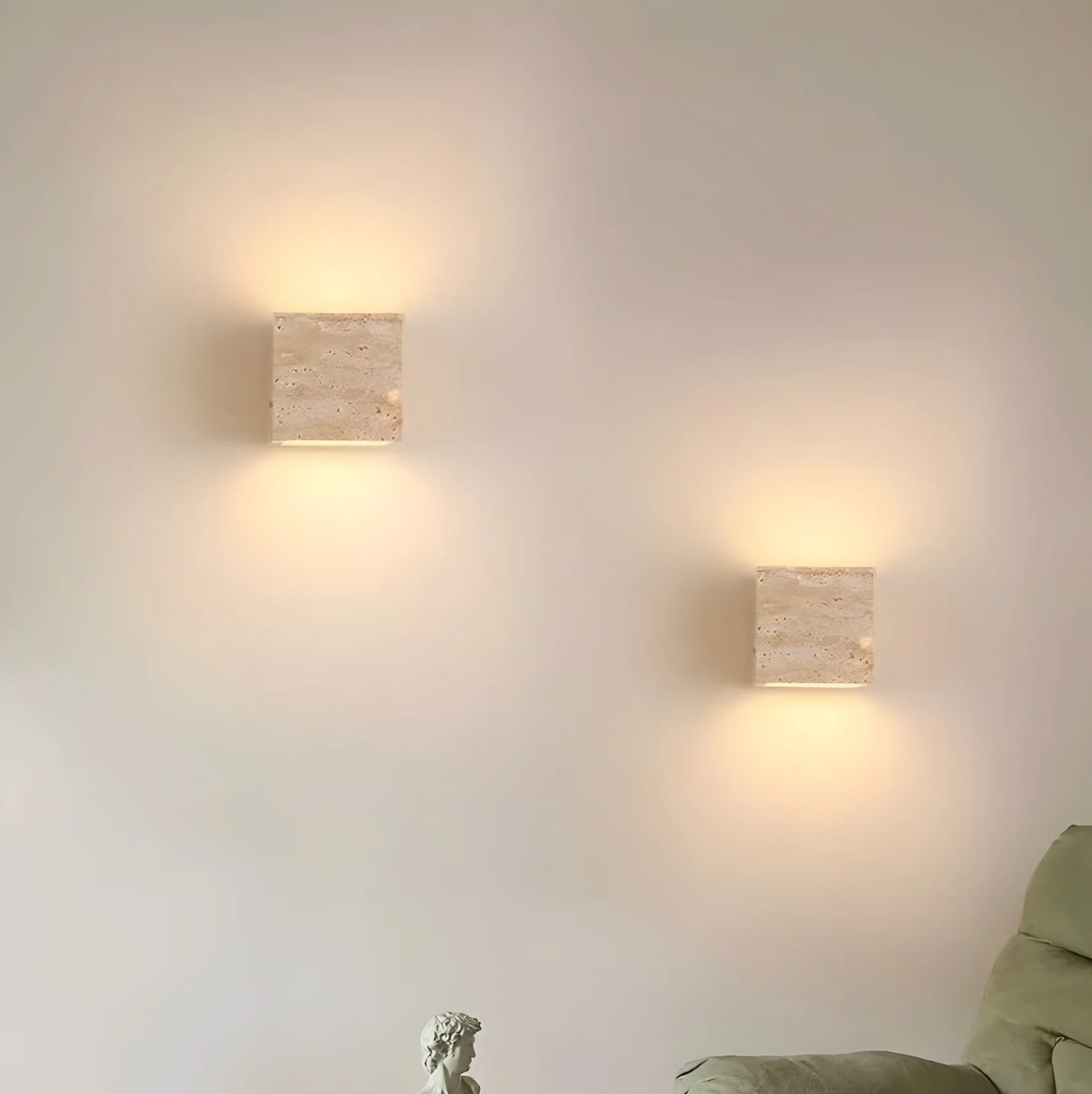 Stone Wall Sconce – Minimalist Lamp Made of Natural Travertine