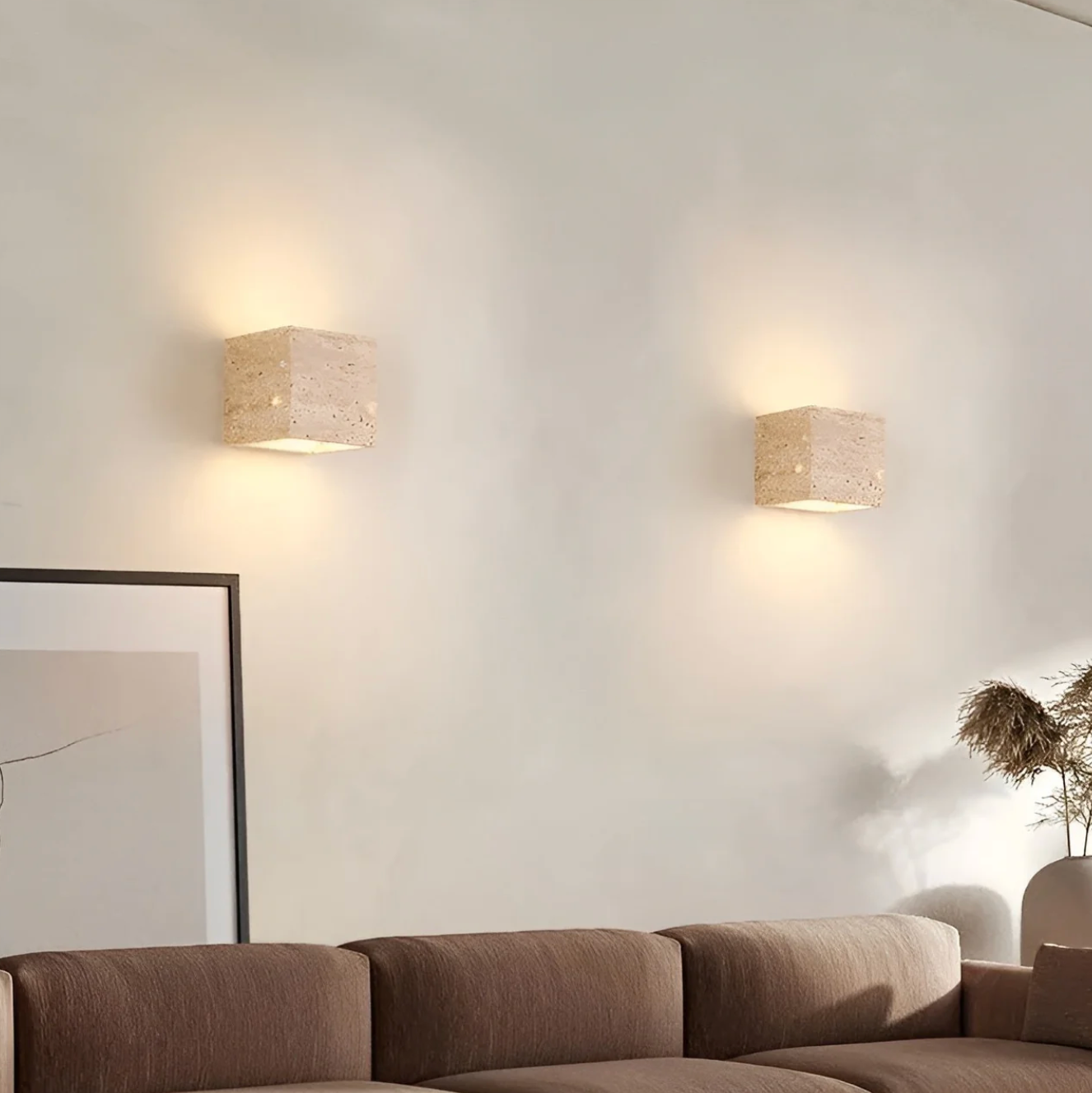 Stone Wall Sconce – Minimalist Lamp Made of Natural Travertine