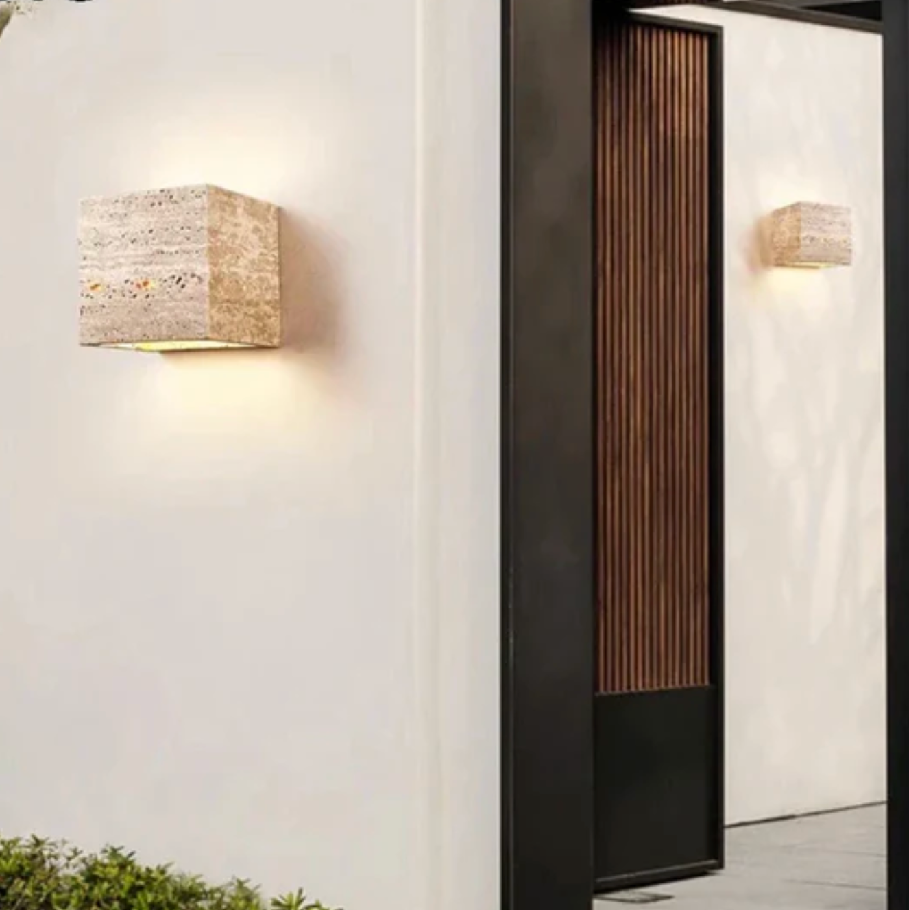 Stone Wall Sconce – Minimalist Lamp Made of Natural Travertine