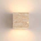 Stone Wall Sconce – Minimalist Lamp Made of Natural Travertine