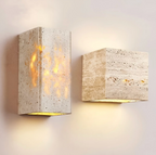 Stone Wall Sconce – Minimalist Lamp Made of Natural Travertine