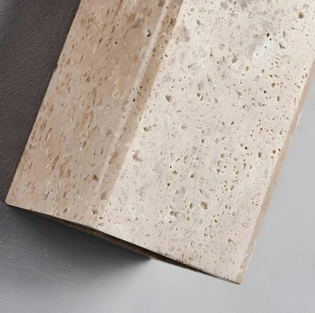 Stone Wall Sconce – Minimalist Lamp Made of Natural Travertine