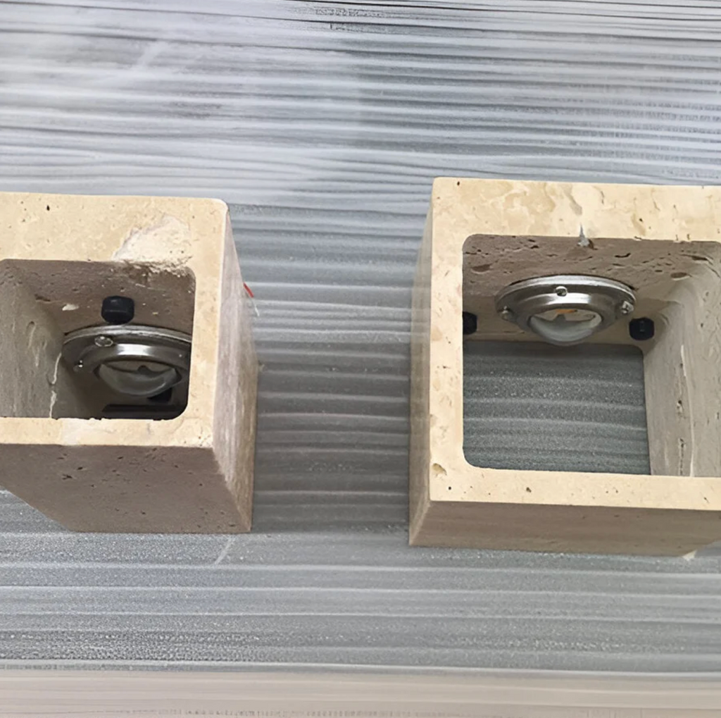 Stone Wall Sconce – Minimalist Lamp Made of Natural Travertine