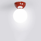 Ceiling light sphere – lamp with a frosted glass shade and metal ceiling mount