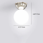 Ceiling light sphere – lamp with a frosted glass shade and metal ceiling mount