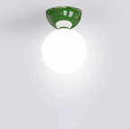 Ceiling light sphere – lamp with a frosted glass shade and metal ceiling mount