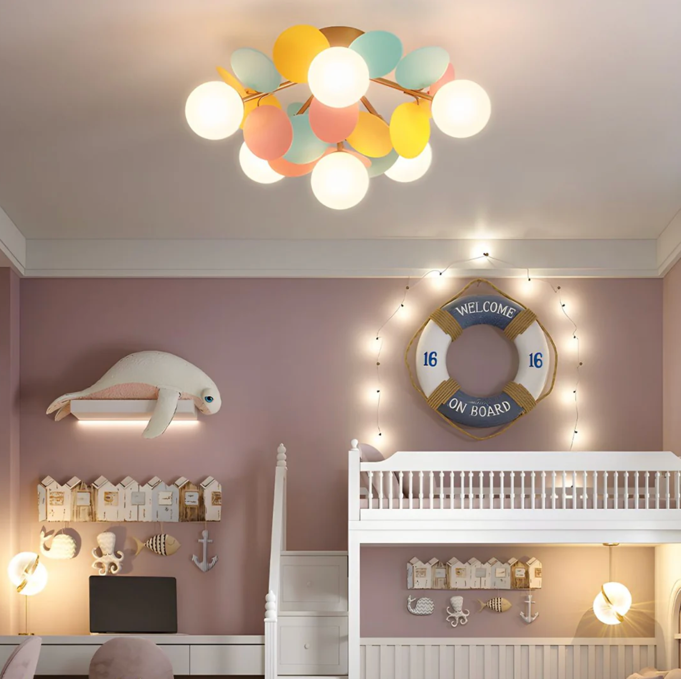 Modern LED Ceiling Lamp – Designer Ceiling Light with Spherical Shades