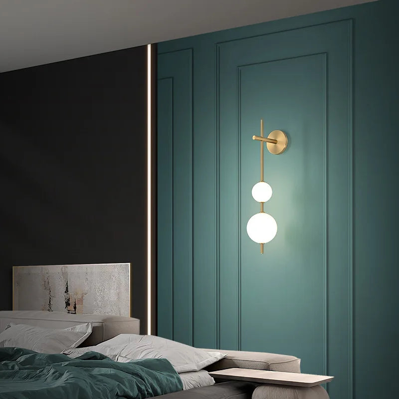 Modern Geometric Wall Lamp with LED Balls