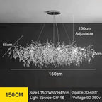 Exclusive chandelier with crystal leaves – branch effect, modern elegance