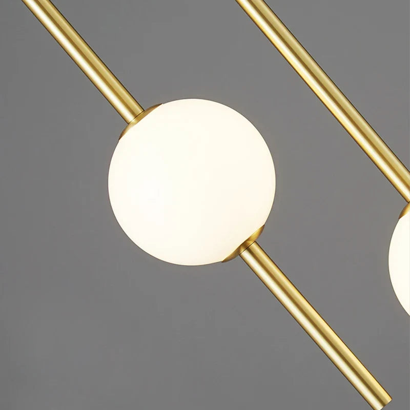 Modern Gold Pendant Lamp with Spherical Shade | Minimalist LED Ceiling Lamp