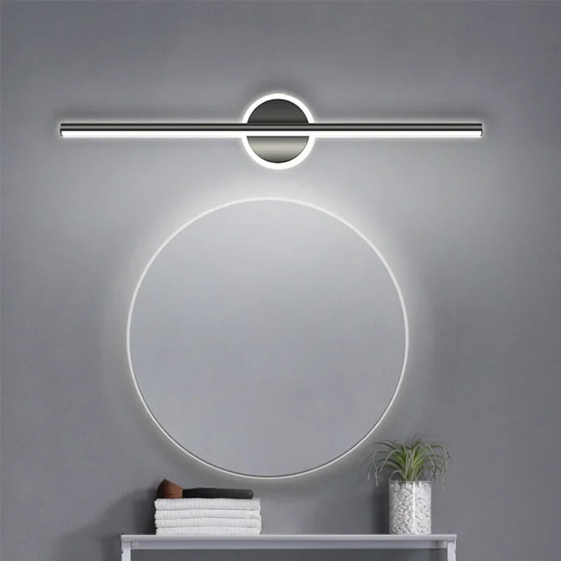 Modern LED Wall Lamp in Line Shape with Round Element – Designer Lighting