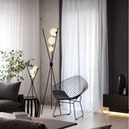 Designer LED Floor Lamp with Moon-Shaped Shades – Table and Floor Lamp on Tripod