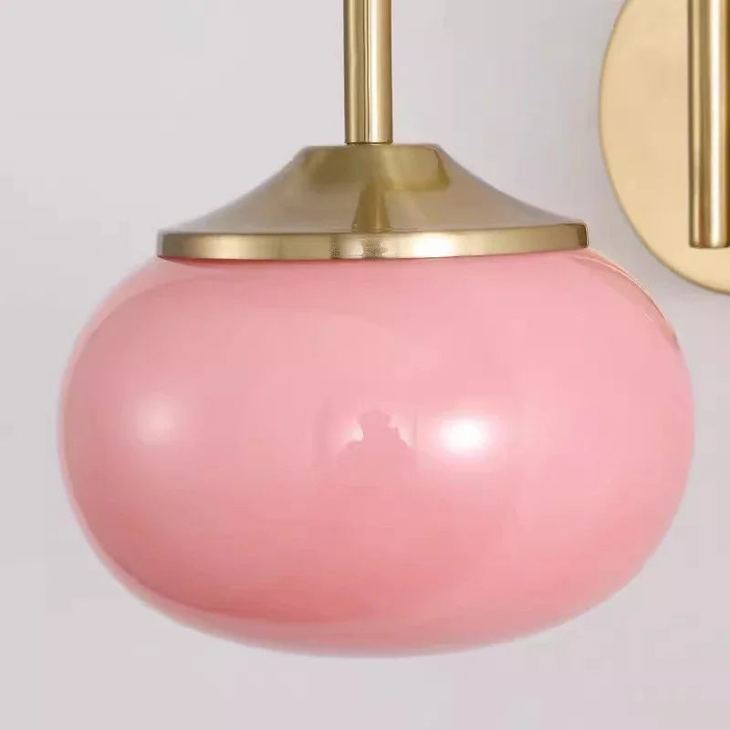 Wall Lamp with Glass Shade and Gold Finish