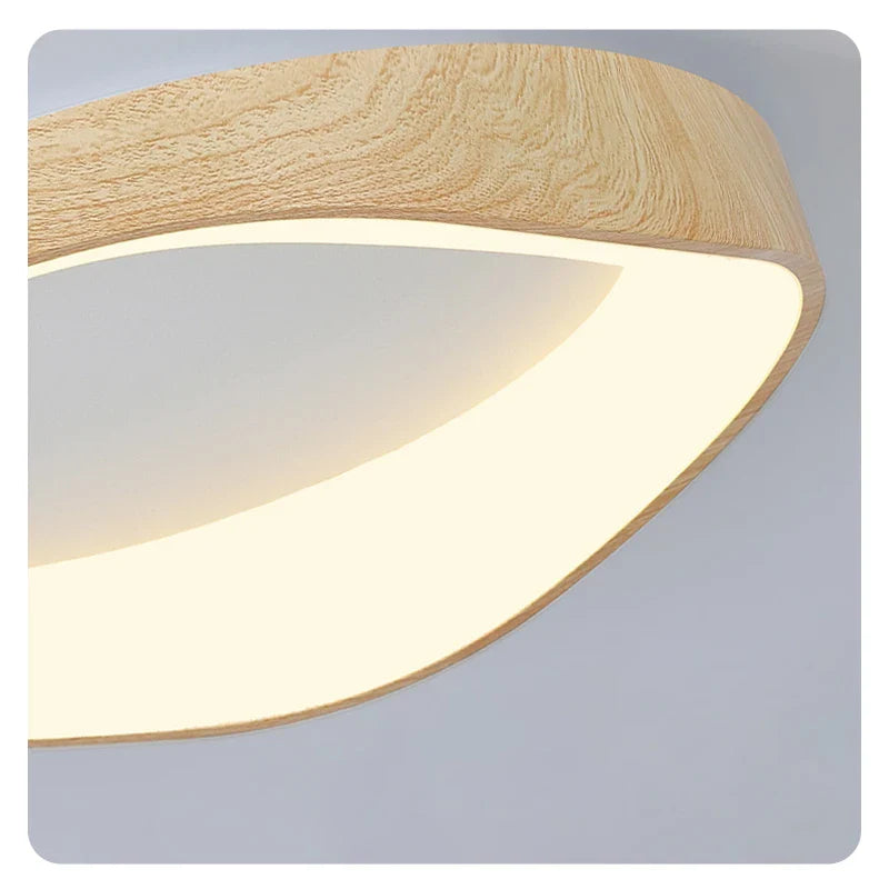 Scandinavian LED Ceiling Lamp – Modern Surface-Mounted Lamp with Wood Effect