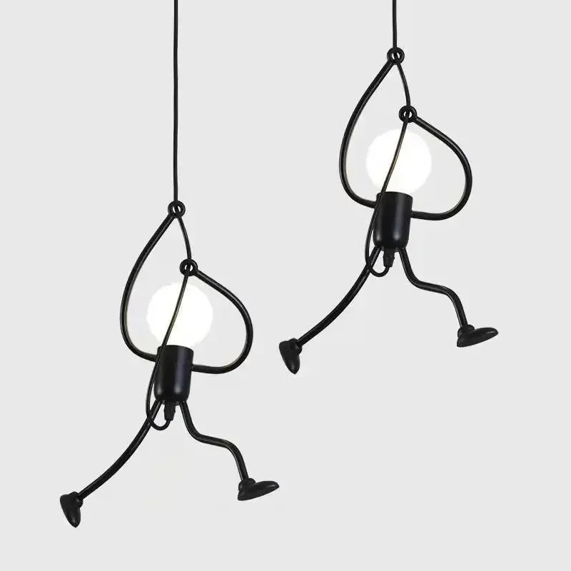 Hanging Lamp with a Climbing Figure Motif