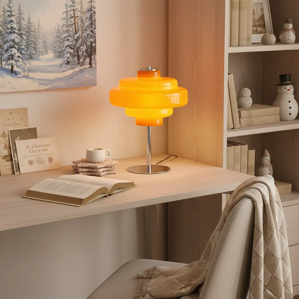 Serenyra Macaron Orange Glass Table Lamp