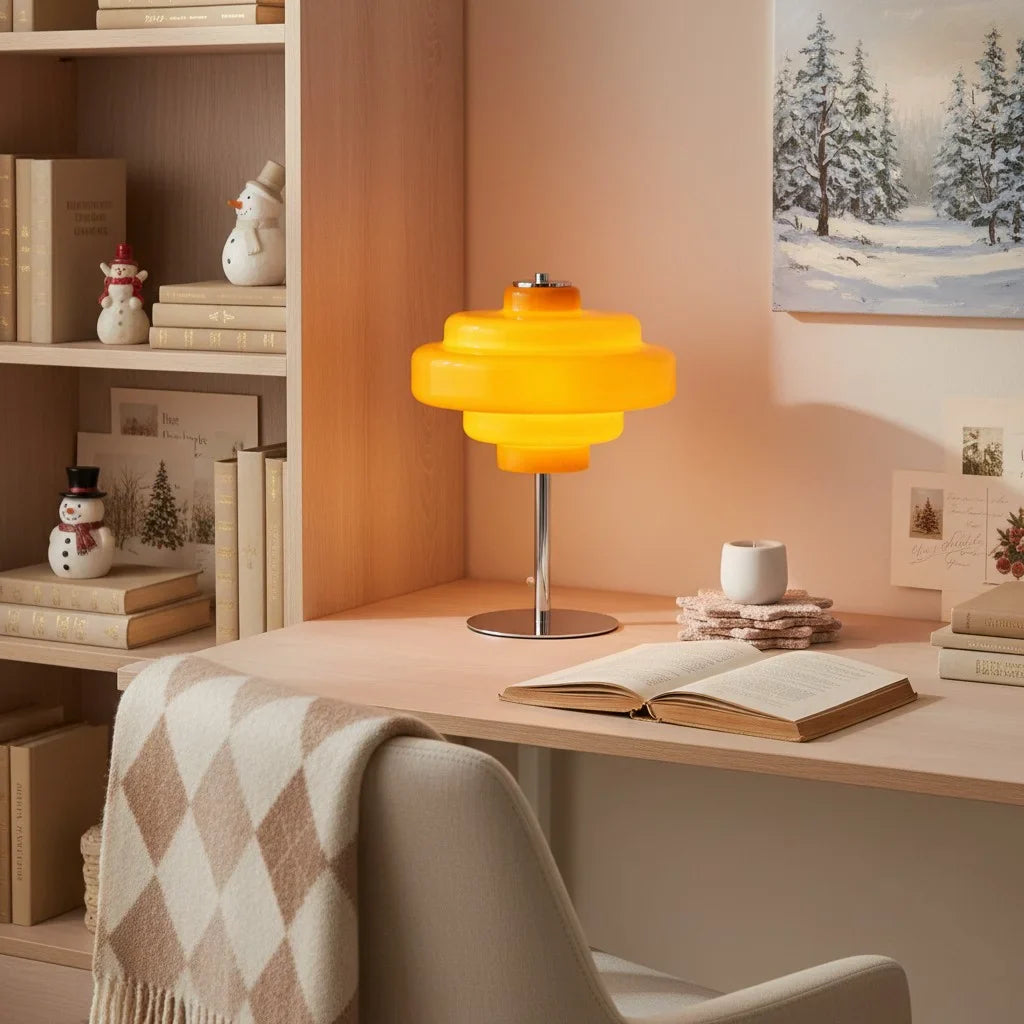Serenyra Macaron Orange Glass Table Lamp