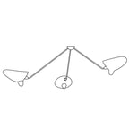 Solara Three-Arm Black Sculptural Ceiling Light