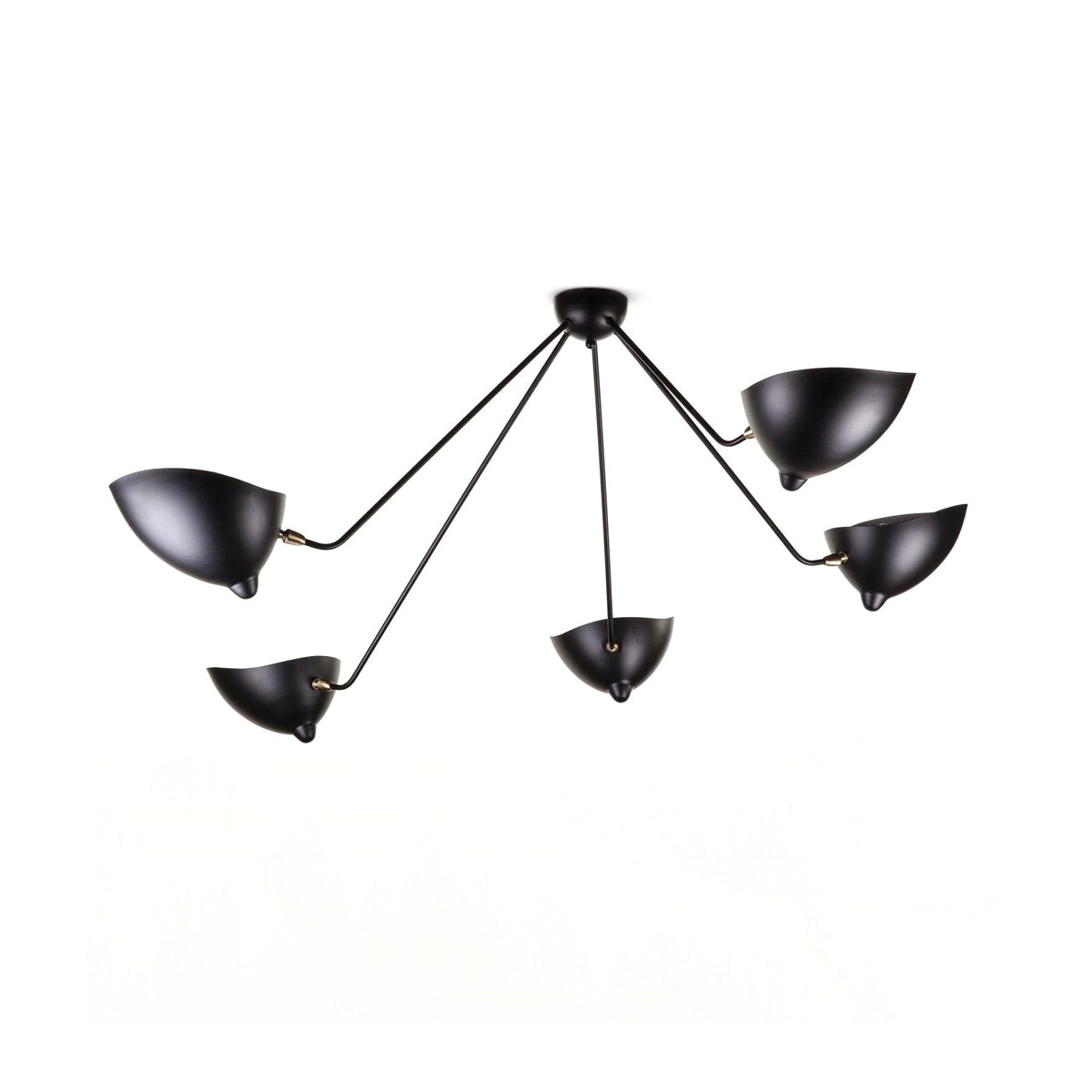 Solara Three-Arm Black Sculptural Ceiling Light