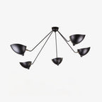 Solara Three-Arm Black Sculptural Ceiling Light