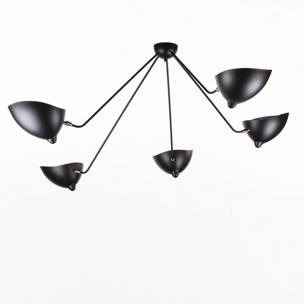 Solara Three-Arm Black Sculptural Ceiling Light