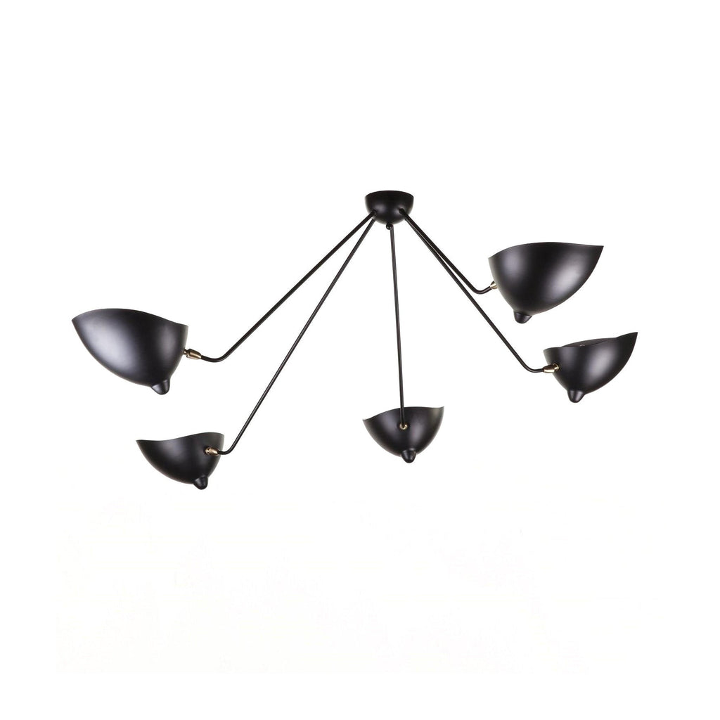 Solara Three-Arm Black Sculptural Ceiling Light