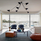 Solara Three-Arm Black Sculptural Ceiling Light