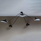Solara Three-Arm Black Sculptural Ceiling Light