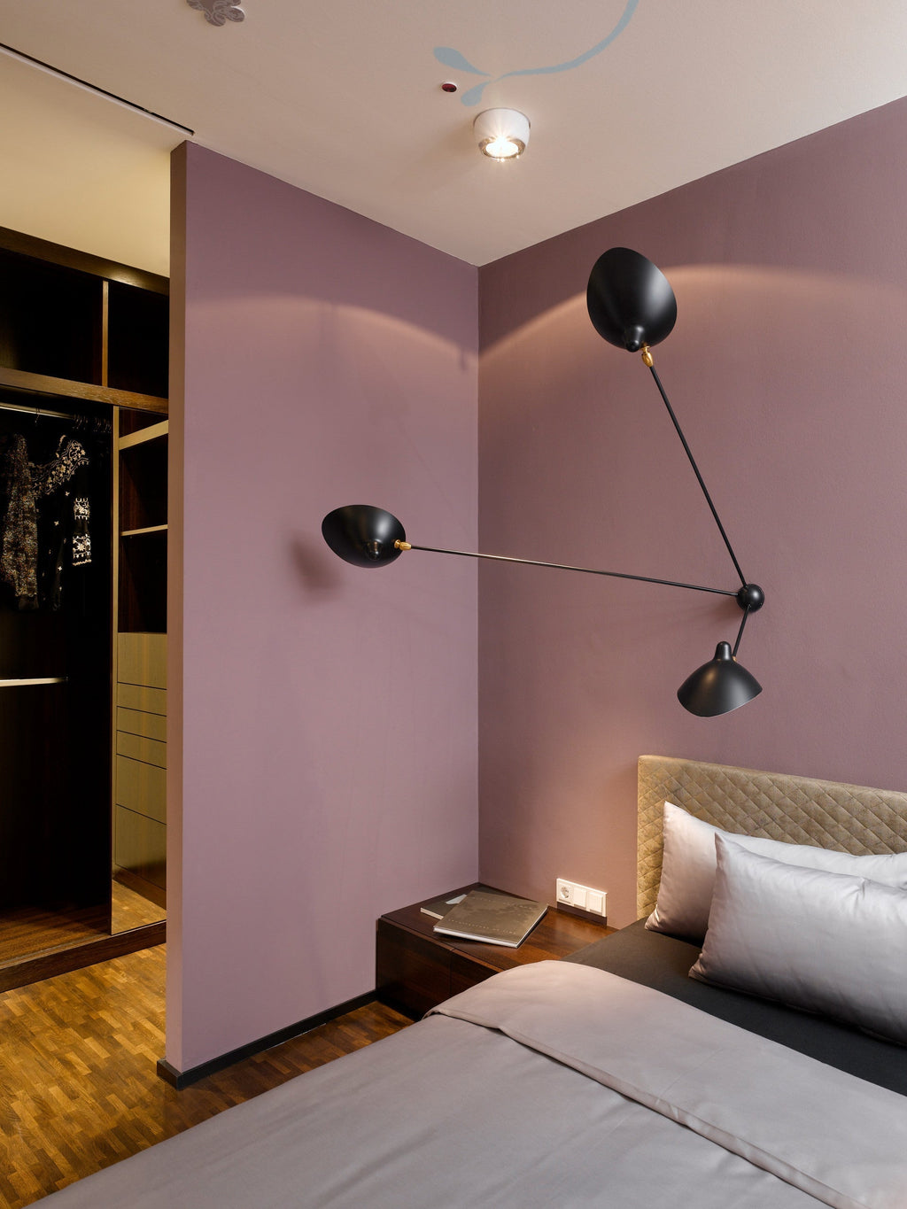 Solara Three-Arm Black Sculptural Ceiling Light