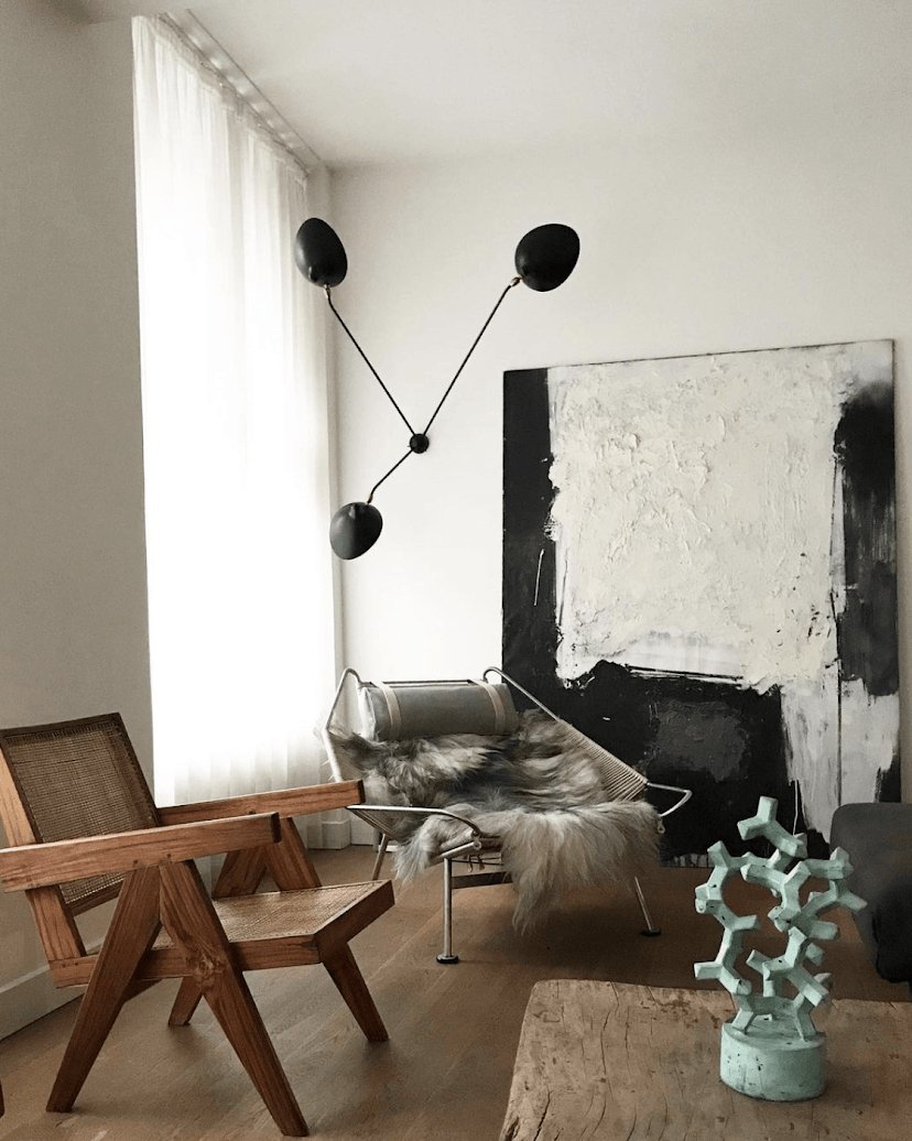 Solara Three-Arm Black Sculptural Ceiling Light