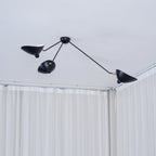 Solara Three-Arm Black Sculptural Ceiling Light