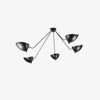 Solara Three-Arm Black Sculptural Ceiling Light