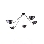 Solara Three-Arm Black Sculptural Ceiling Light