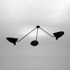 Solara Three-Arm Black Sculptural Ceiling Light