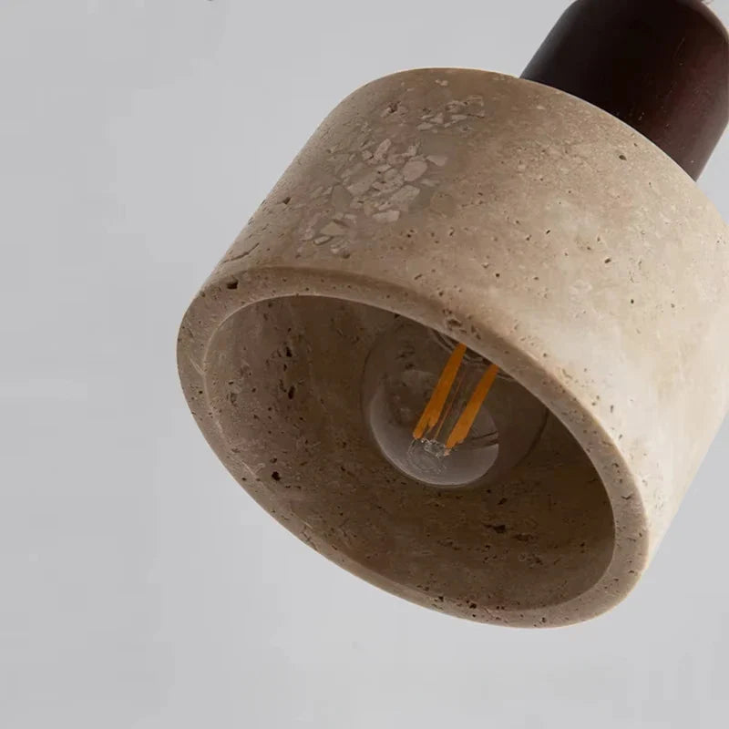 Pendant lamp made of natural stone and wood – modern ceiling lamp for the kitchen or dining room