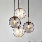 Designer Hanging Lamp with Spherical Glass Shade