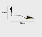 Designer wall lamp with double arm – adjustable wall light for living room, office, or bedroom