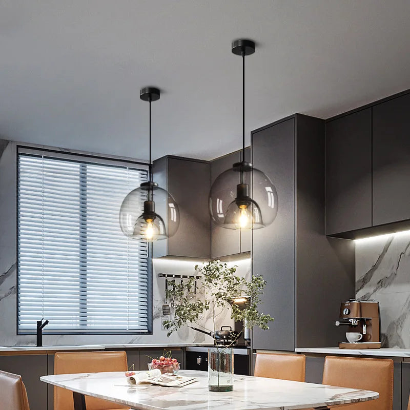 Glass Pendant Lamp – Double Shade in Industrial Style