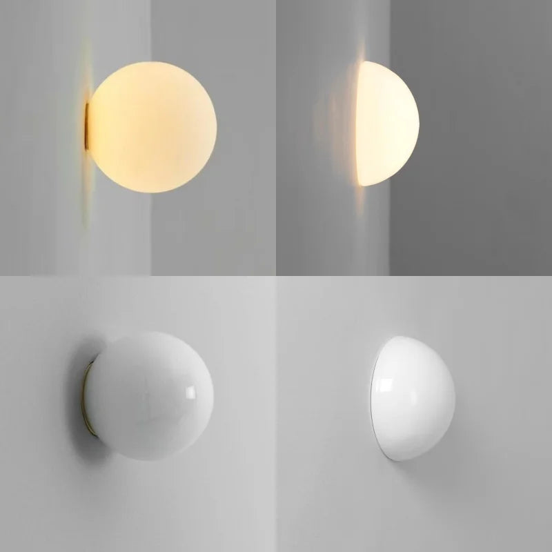 Modern LED Wall Lamp Sphere – Minimalist Wall Sconce for Bedroom, Living Room, and Hallway
