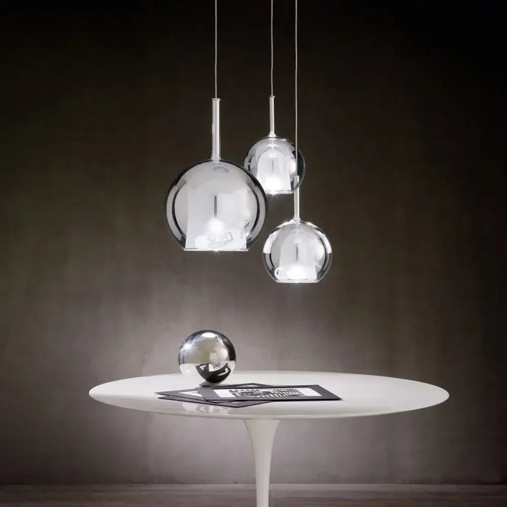 Modern Pendant Lamp with Glass Shades – Cluster Ceiling Light with Smoked Glass