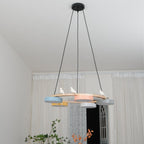Cliff Round Chandelier with Bird