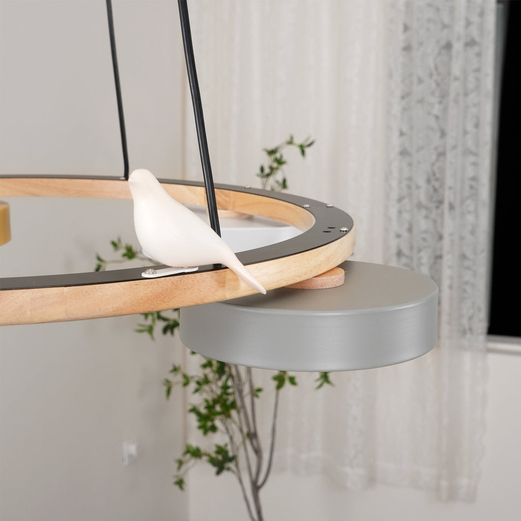 Cliff Round Chandelier with Bird