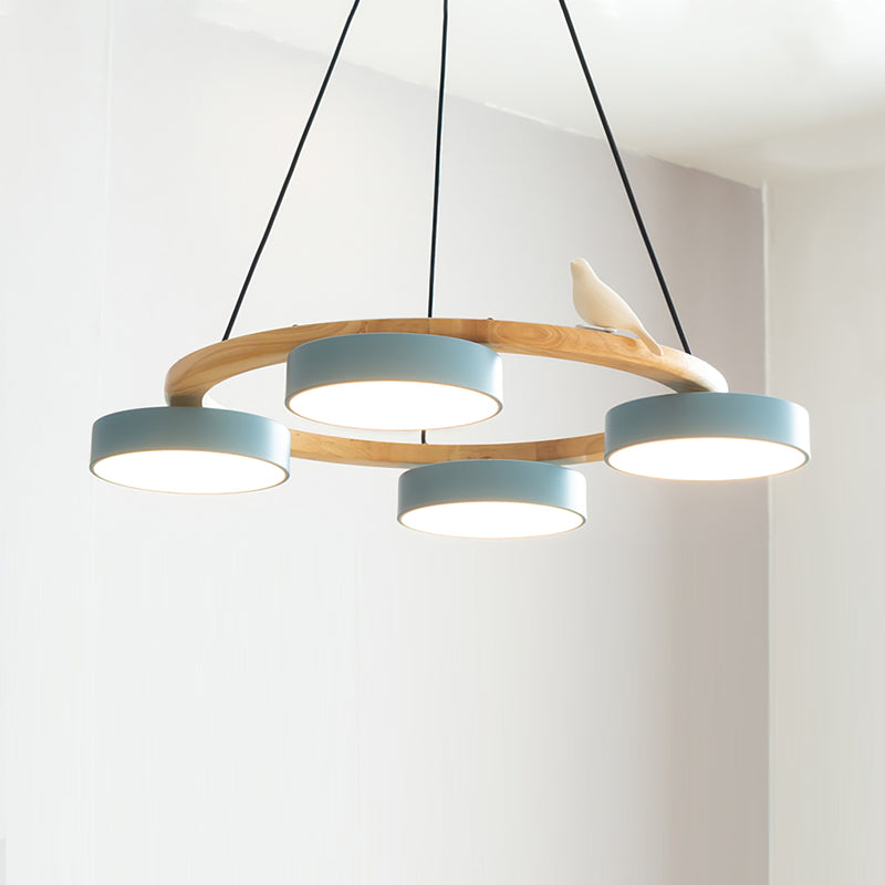 Cliff Round Chandelier with Bird